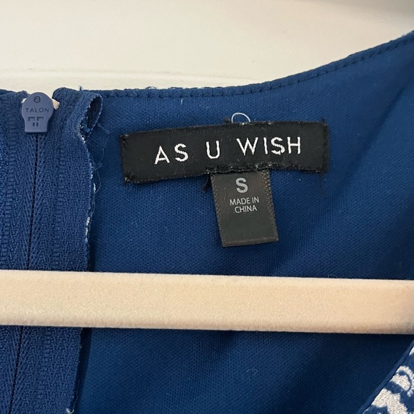 Blue floral, babydoll dress - Picture 2 of 3